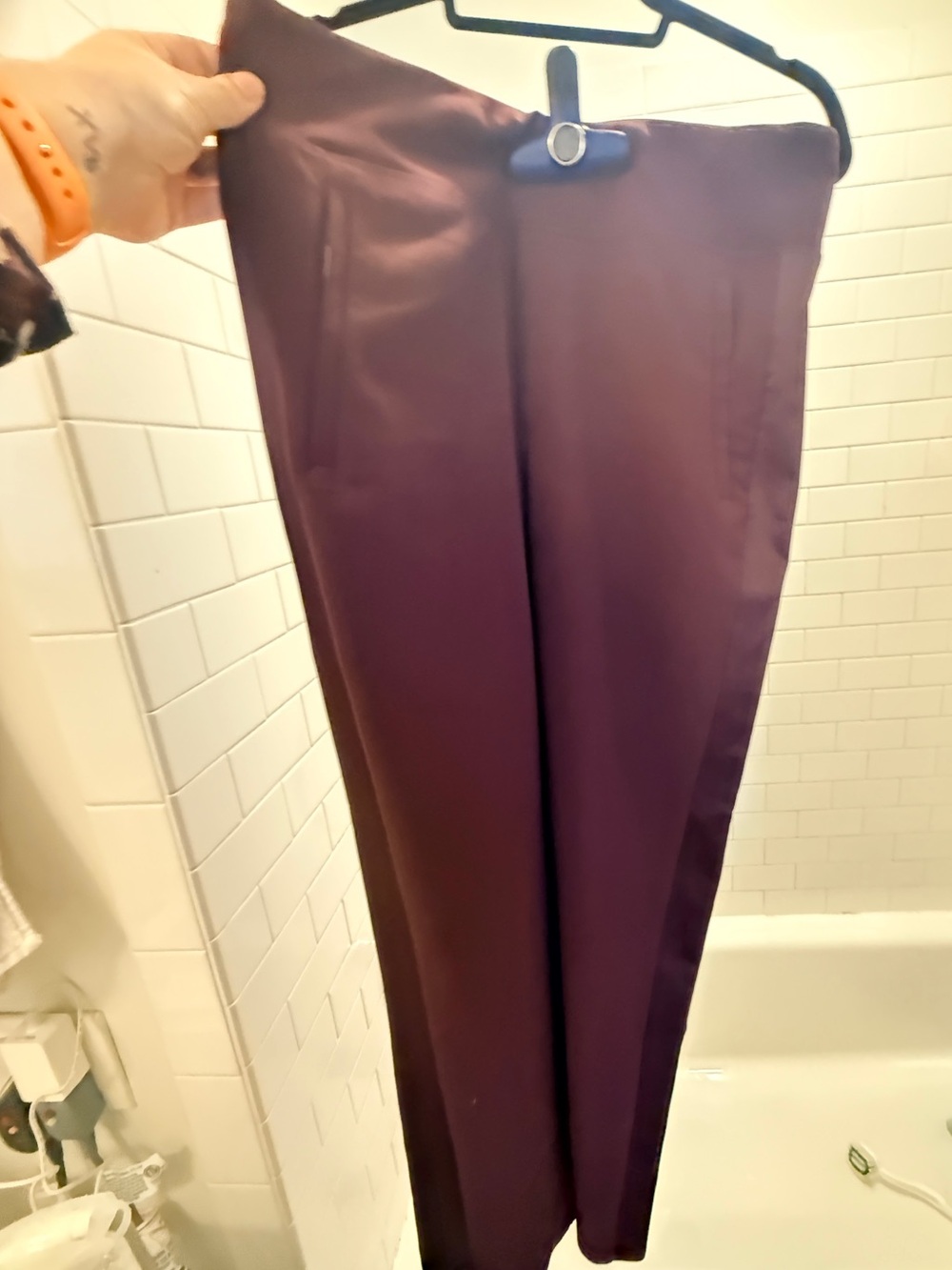 Athleta Burgundy High Rise Wide Leg Pants Size 12